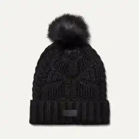 Women's Cable Beanie With Pom