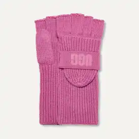 新品★UGG W COZY KNIT FLIP MITTEN ライトピンク 手袋 UGG® Knit Logo Strap Glove for Women | UGG®