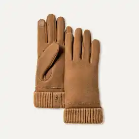 Gant manchette en tricot de cuir