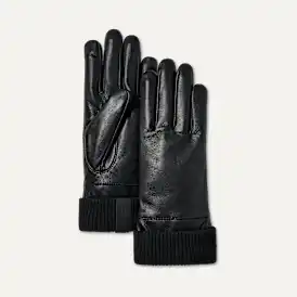 Gant manchette en tricot de cuir