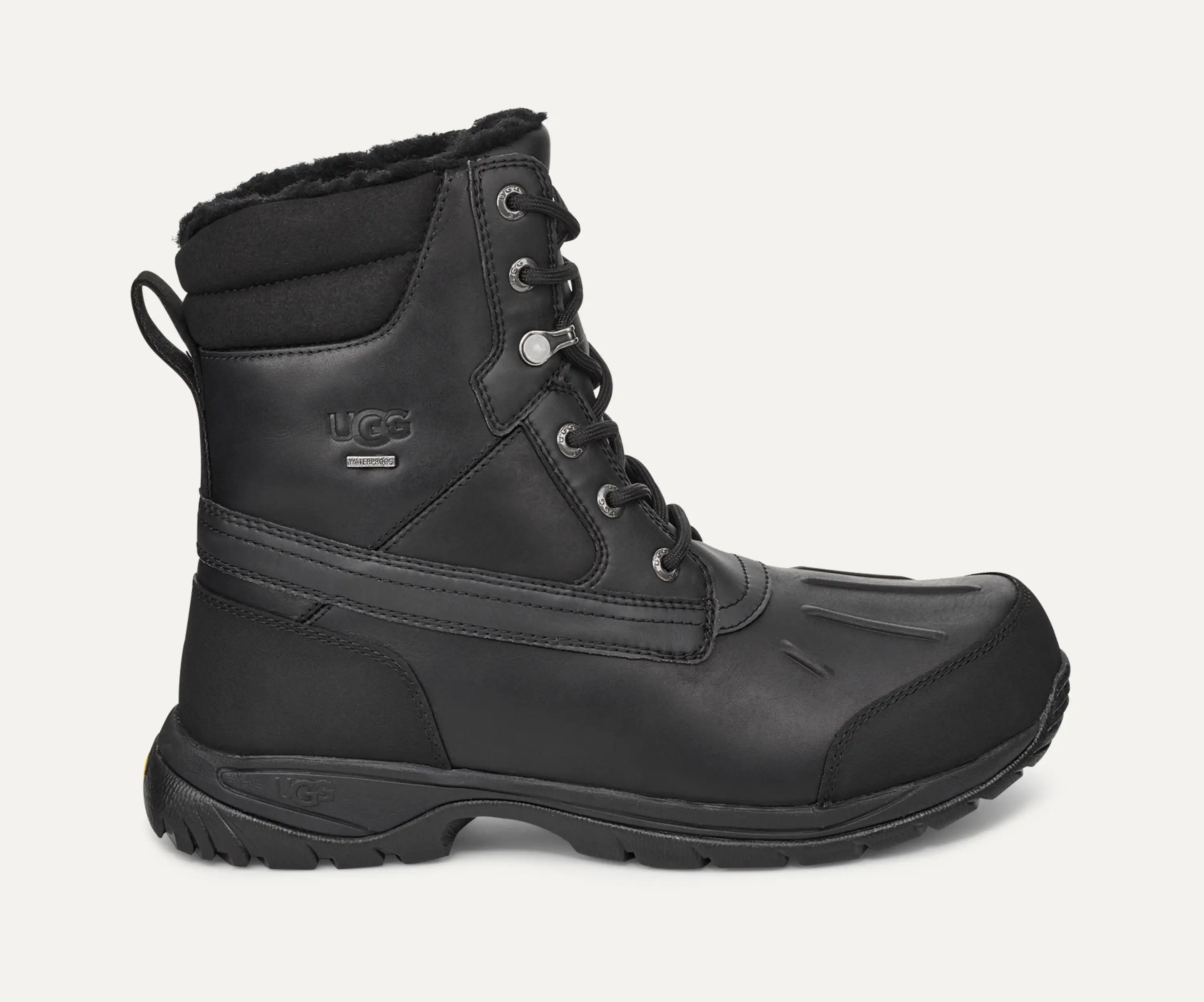 NIB UGG MEN\'S FELTON WINTER LEATHER SHEARLING LINED BOOTS‎ BLACK UGG Men main image 4