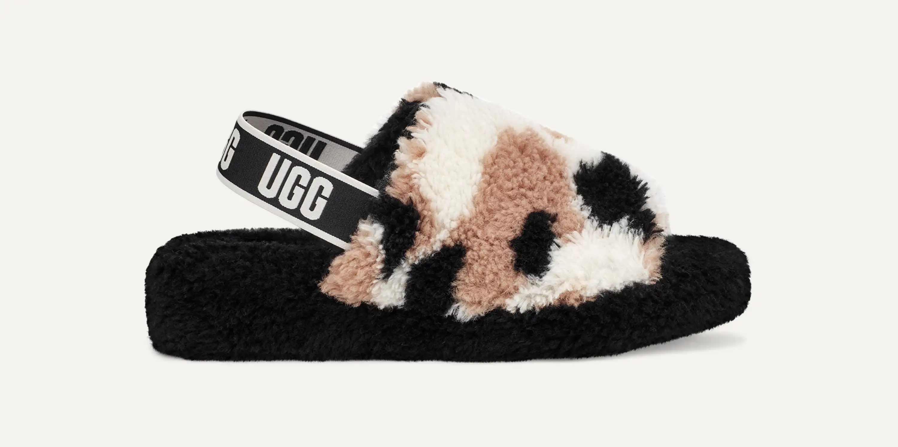 うれしい!!☆ UGG Fluff Yeah Slide Cow Print スリッパSlide 1125231-BLK_1.png?_s=RAABAB0