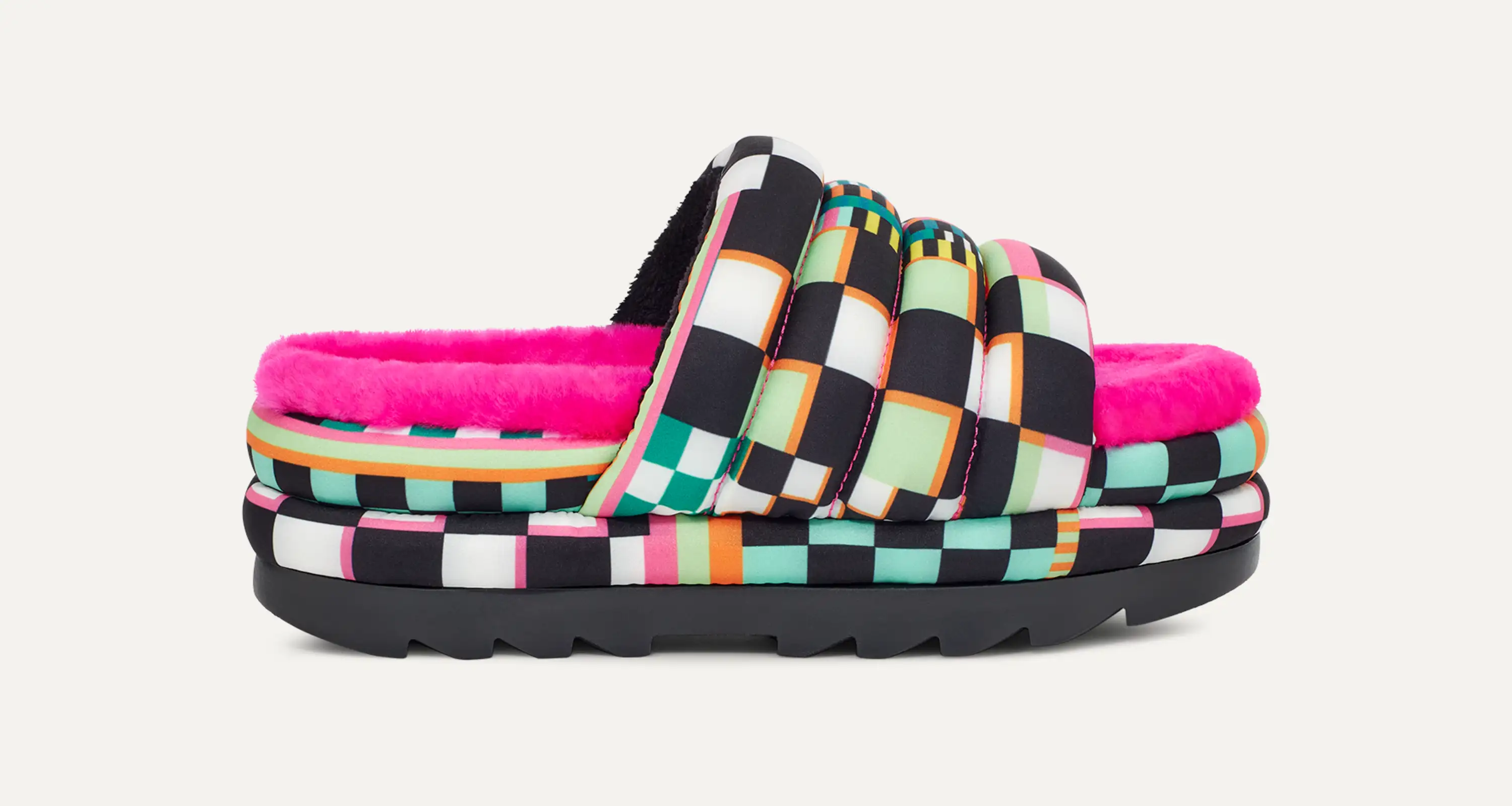 Ugg Disco Checker Ugg Pride Platform Slippers Ugg Checker Slippers