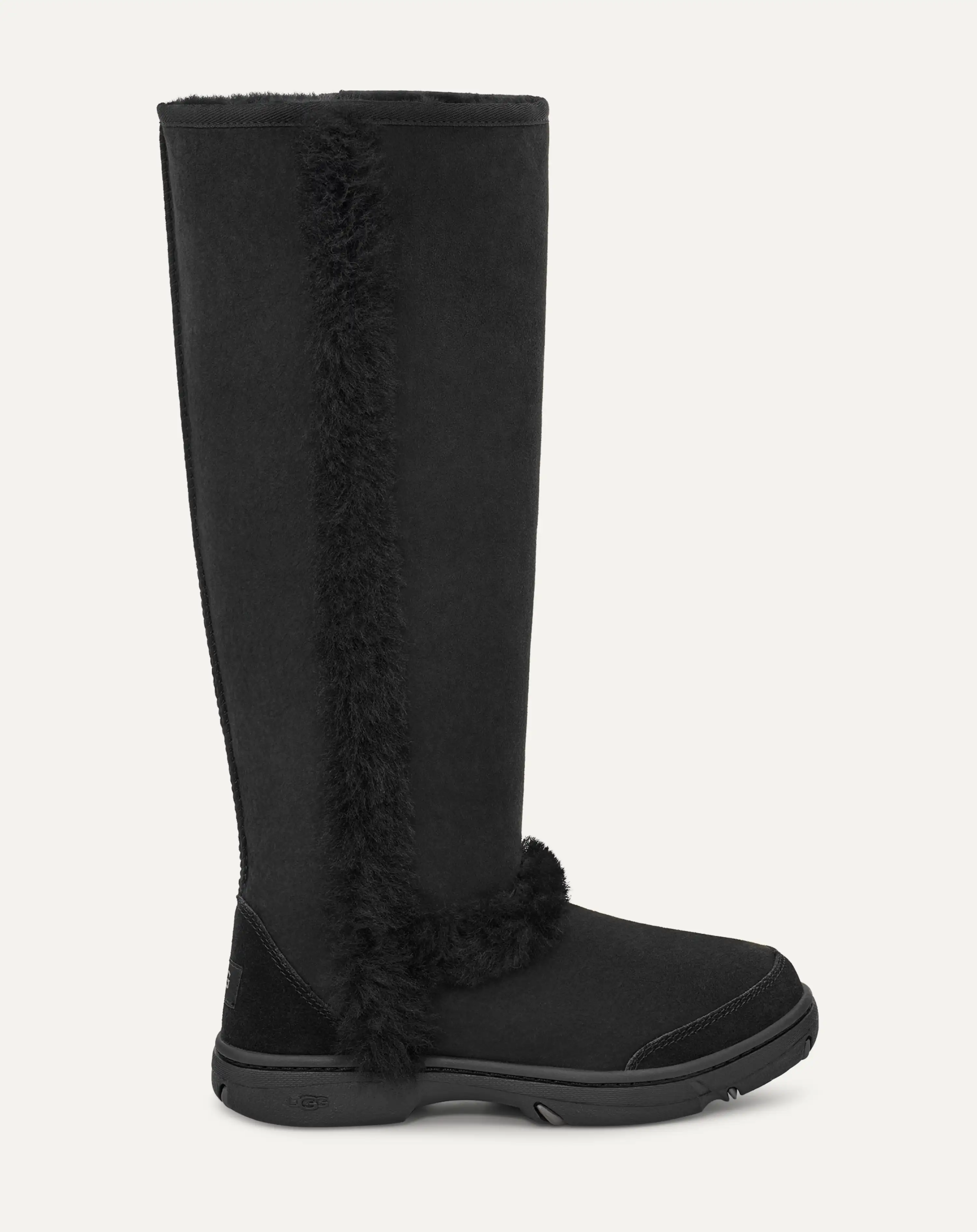 UGG◆Sunburst Extra Tall◆もこもこ スエード トールブーツ UGG SUNBURST EXTRA TALL BLACK OVER THE KNEE SUEDE FUR BOOTS