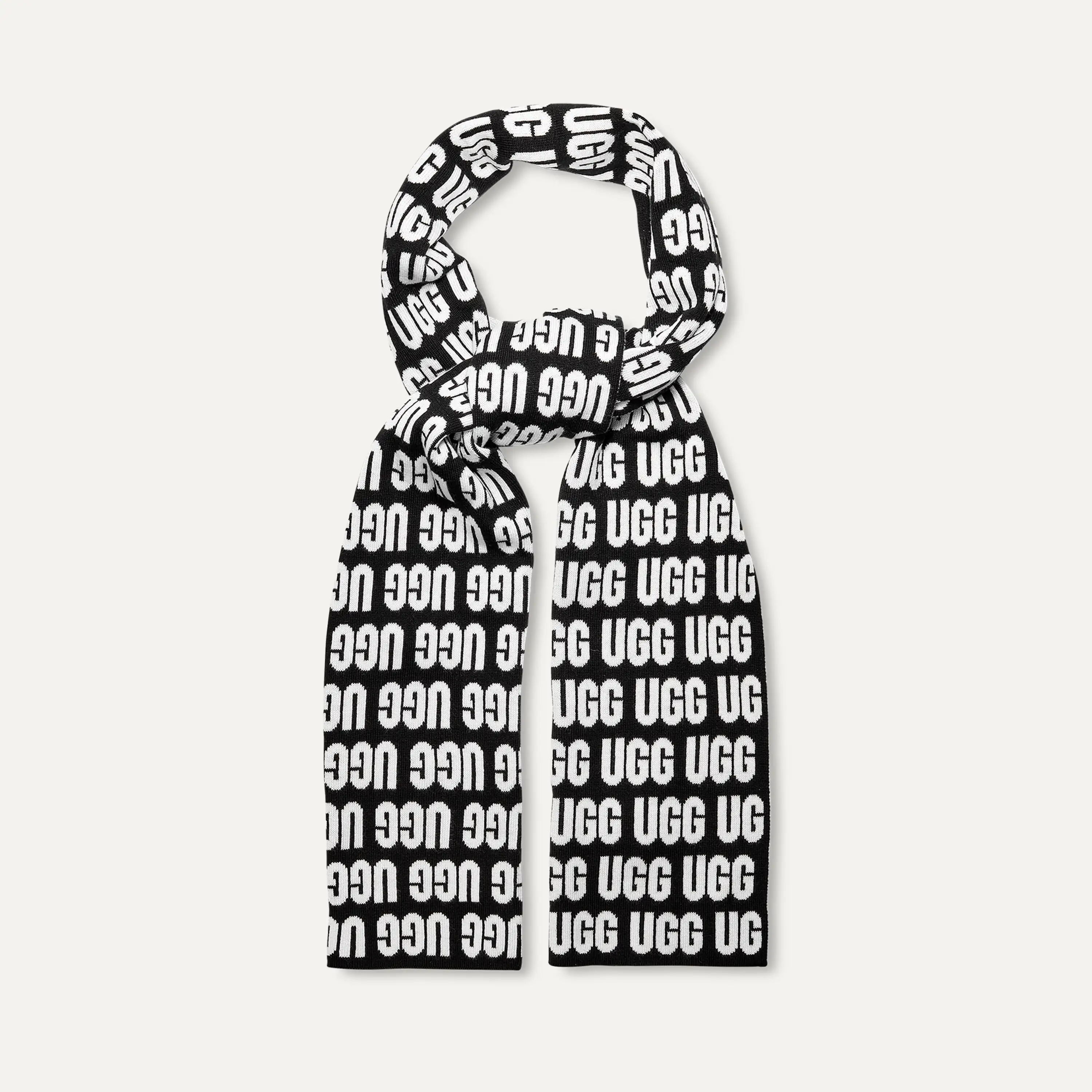 sale!国内発送☆UGG KNITGRAPHIC LOGO SCARF UGG CHECKED GRAPHIC LOGO SCARF WOMEN ONE SIZE KNIT WOOL