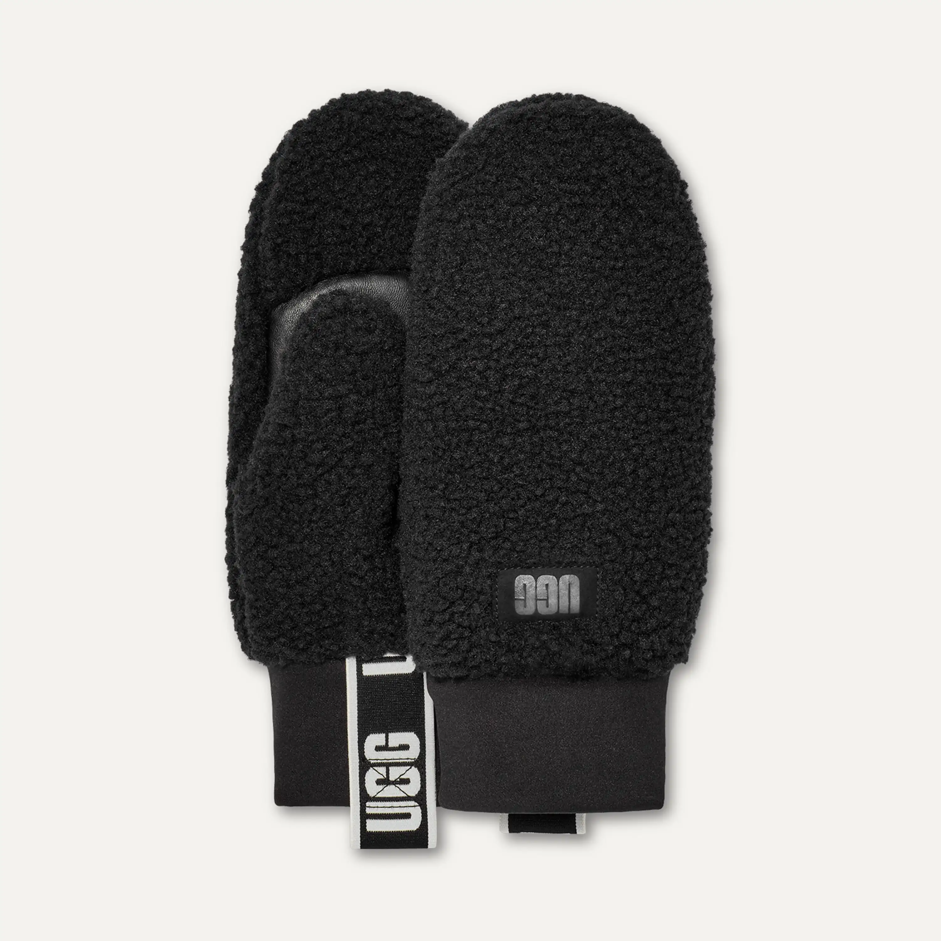 UGG LOGO MITTEN ブラック S/M UGG® UGGfluff Mitten With Logo Tape for Women | UGG®