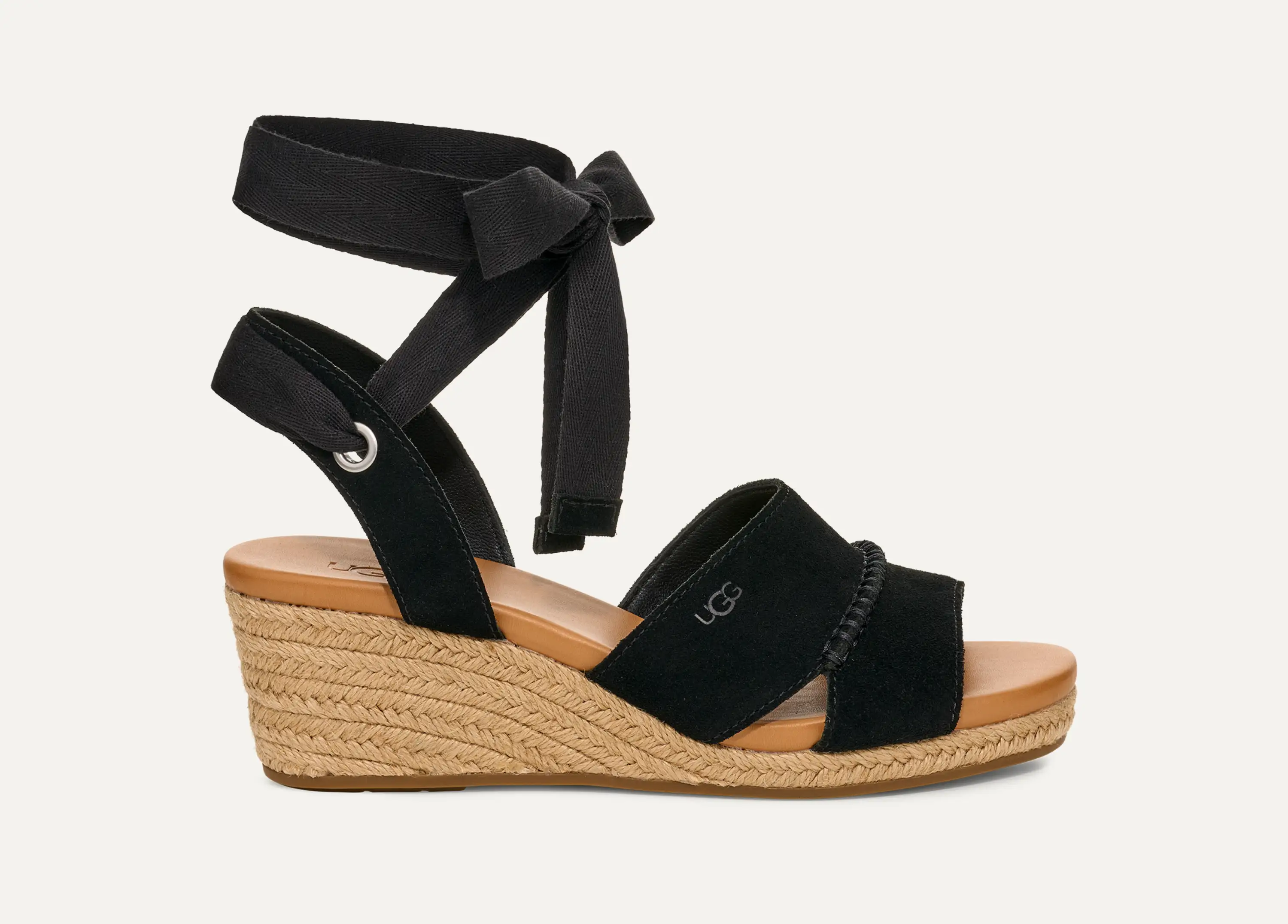 新作 UGG アグ Taia Ankle Tie Wedge Sandal 厚底 サンダル UGG Taia Ankle Tie Wedge Sandal in Natural | Lyst