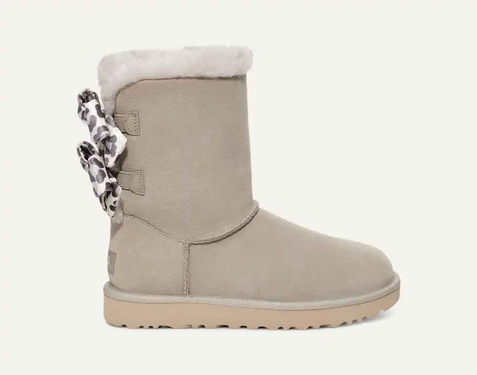 UGG Bailey Bow Leopard Black Boots - Women's – MyCozyBoots