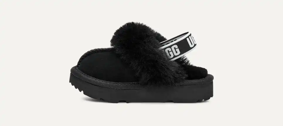 UGG LOGO MITTEN ブラック S/M UGG UGGfluff Mitten With Logo Tape