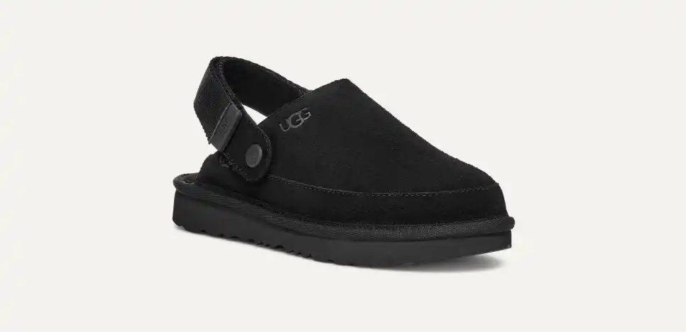 国内配送 UGG W GOLDENSTAR BLACK Women's UGG Goldenstar Clog Black Suede – Footwear etc.