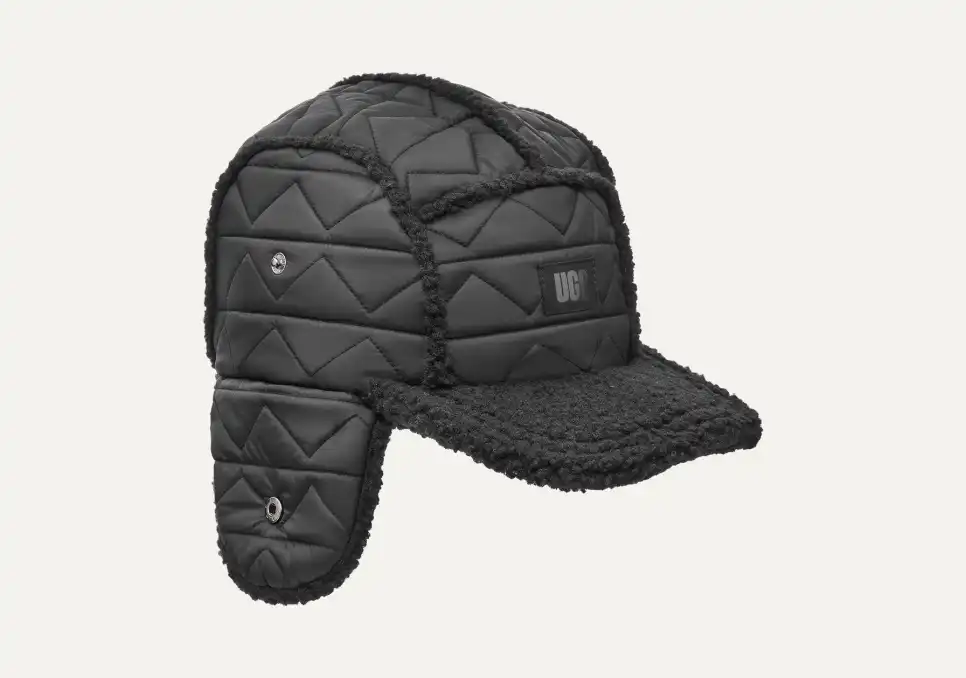 激レア希少UGG LTHR AND SHERPA BAKER HAT黒もこもこ革