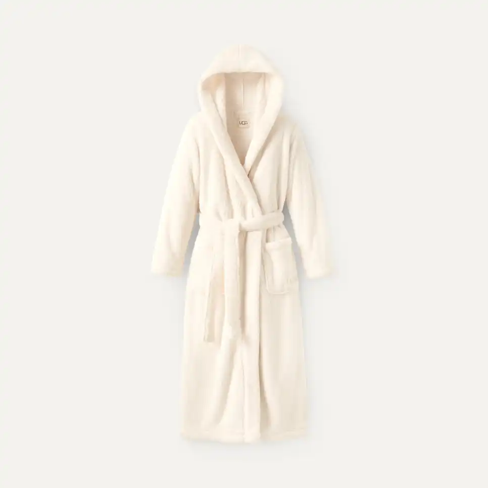A cream-colored bath robe