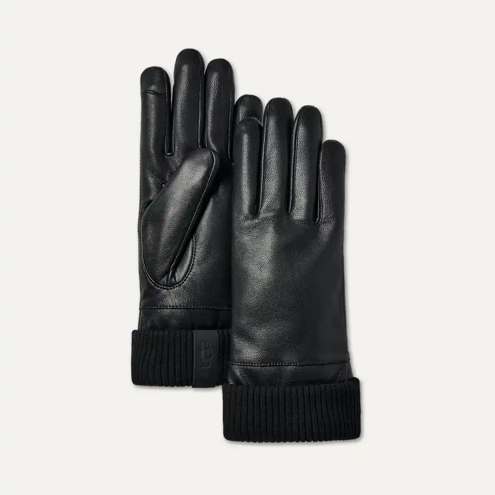 Gant manchette en tricot de cuir