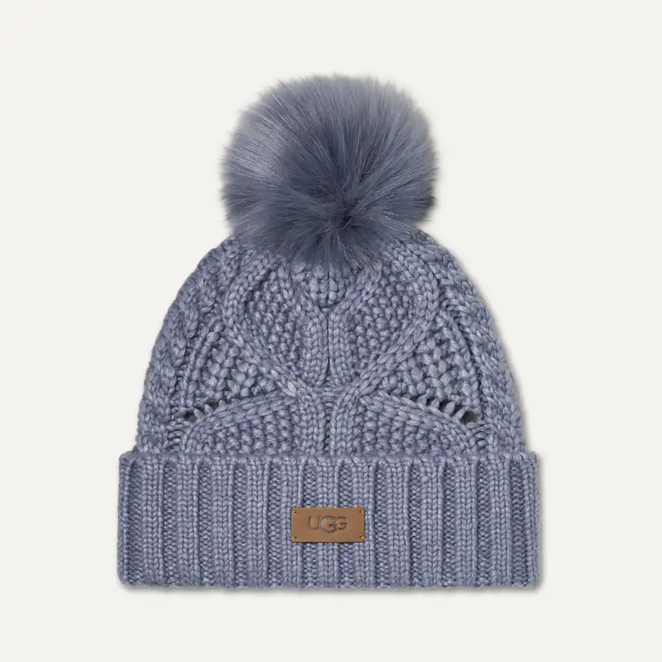 Cable Beanie With Pom