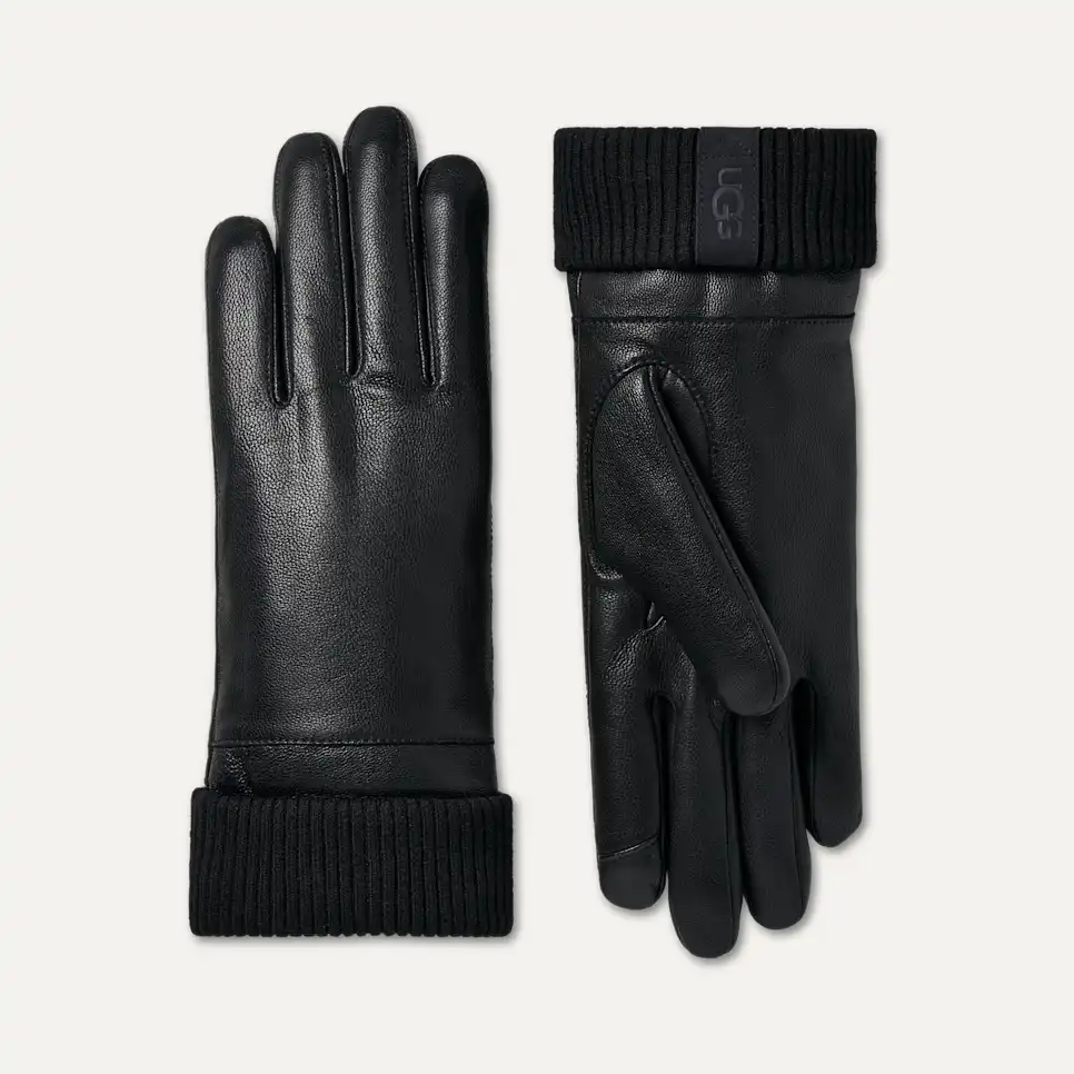 Gant manchette en tricot de cuir