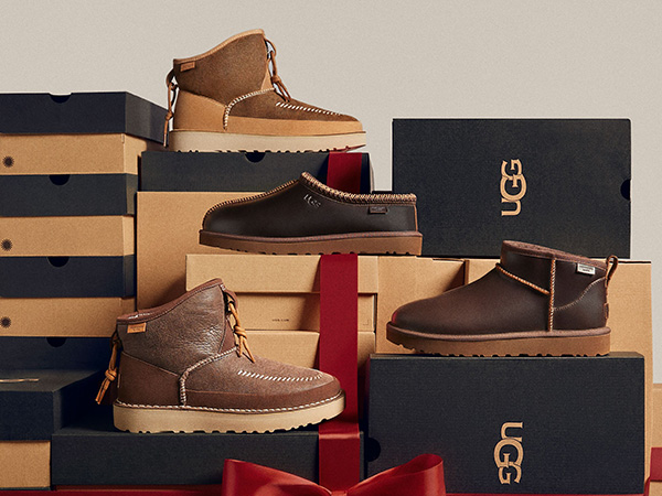 新品】UGG ボア スタッズ スリッポン フラットシューズ ブラウン