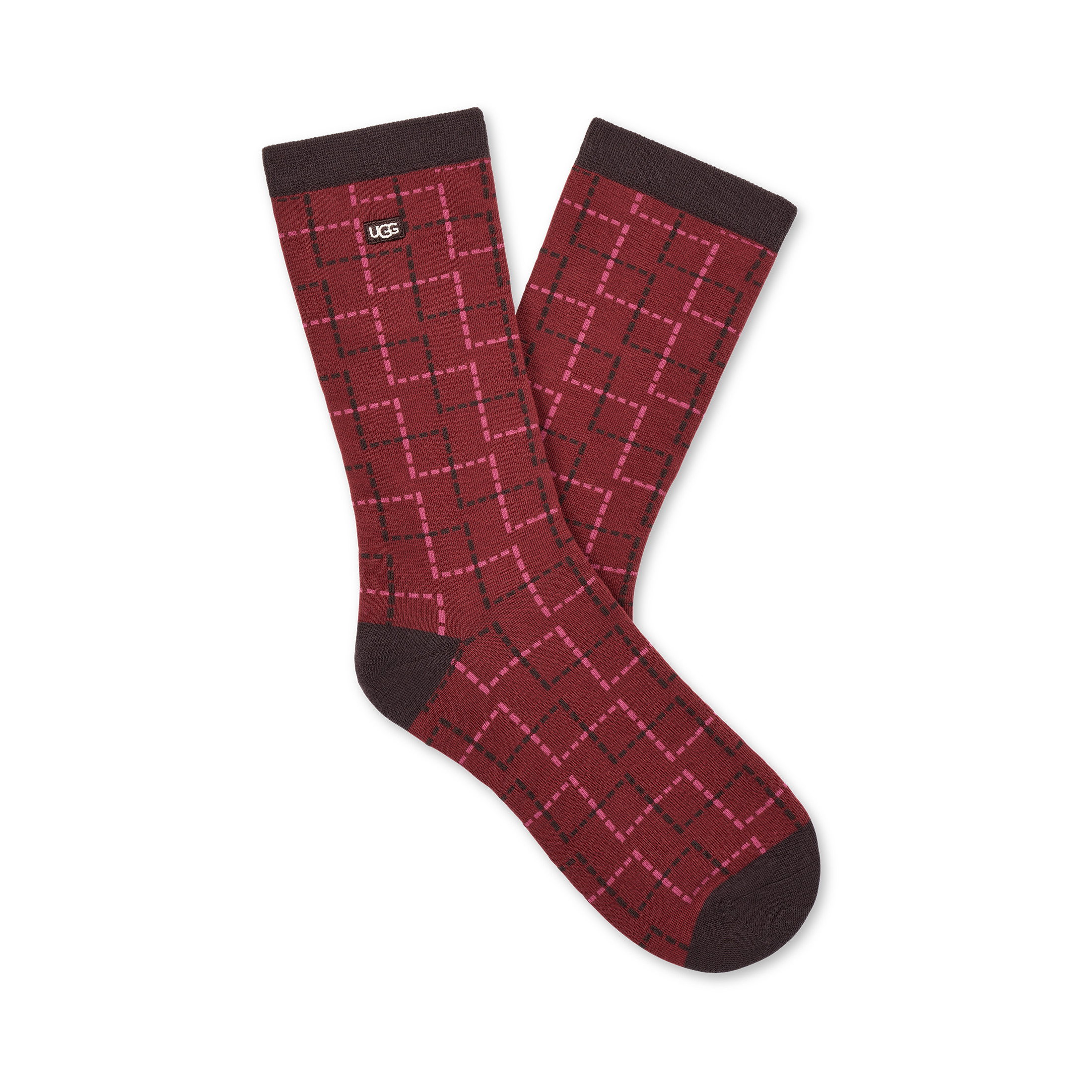 UGG Paquete de tres pares de calcetines Classic - Classic Boot / Plaid / Coffee Berry — photo 4