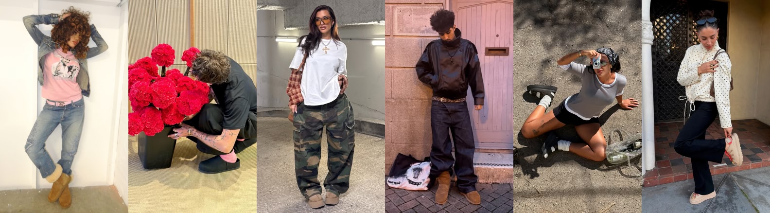 A collage of different images showing people wearing UGG with their own styling ideas.