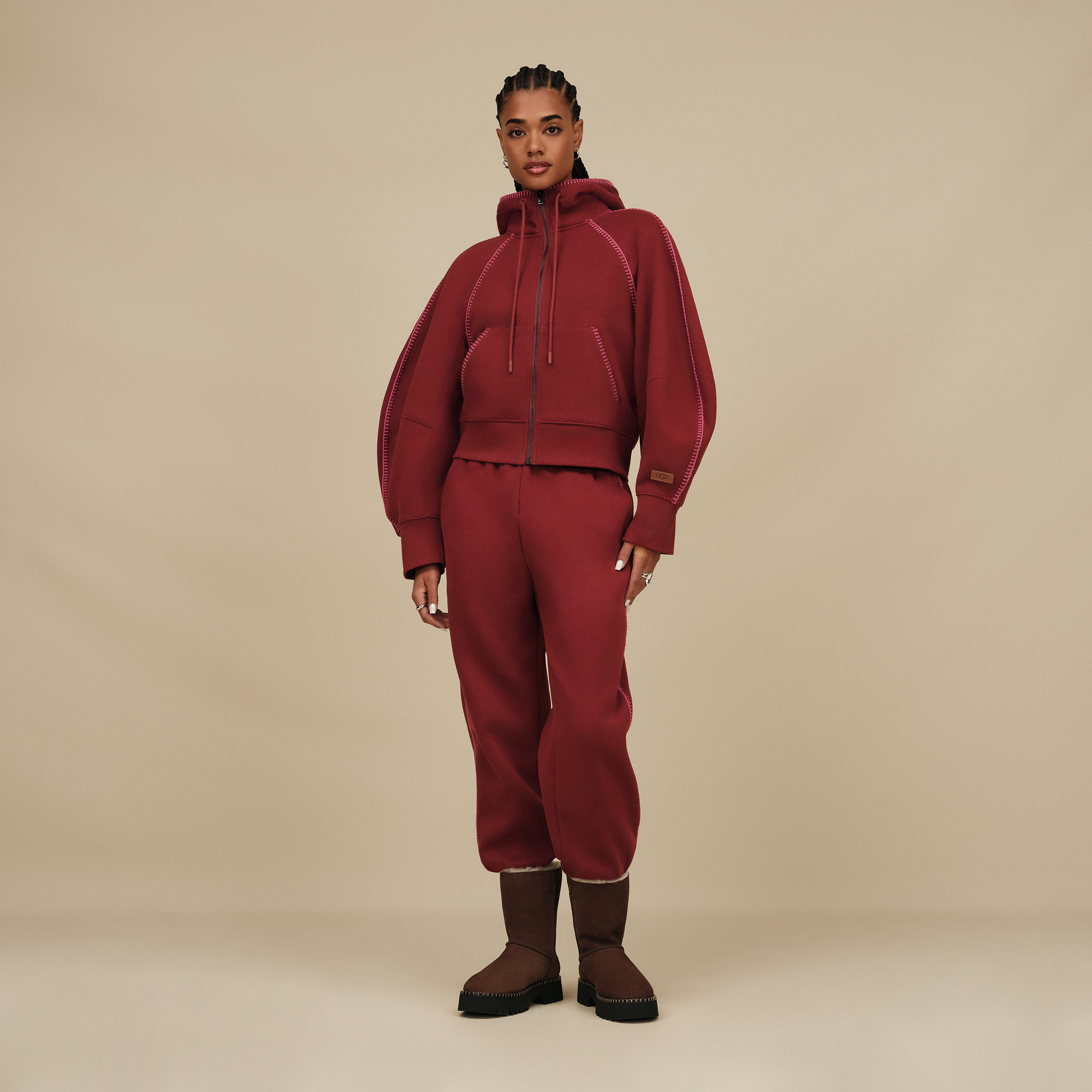 UGG Sudadera con capucha y cremallera completa Classic - Coffee Berry — photo 5