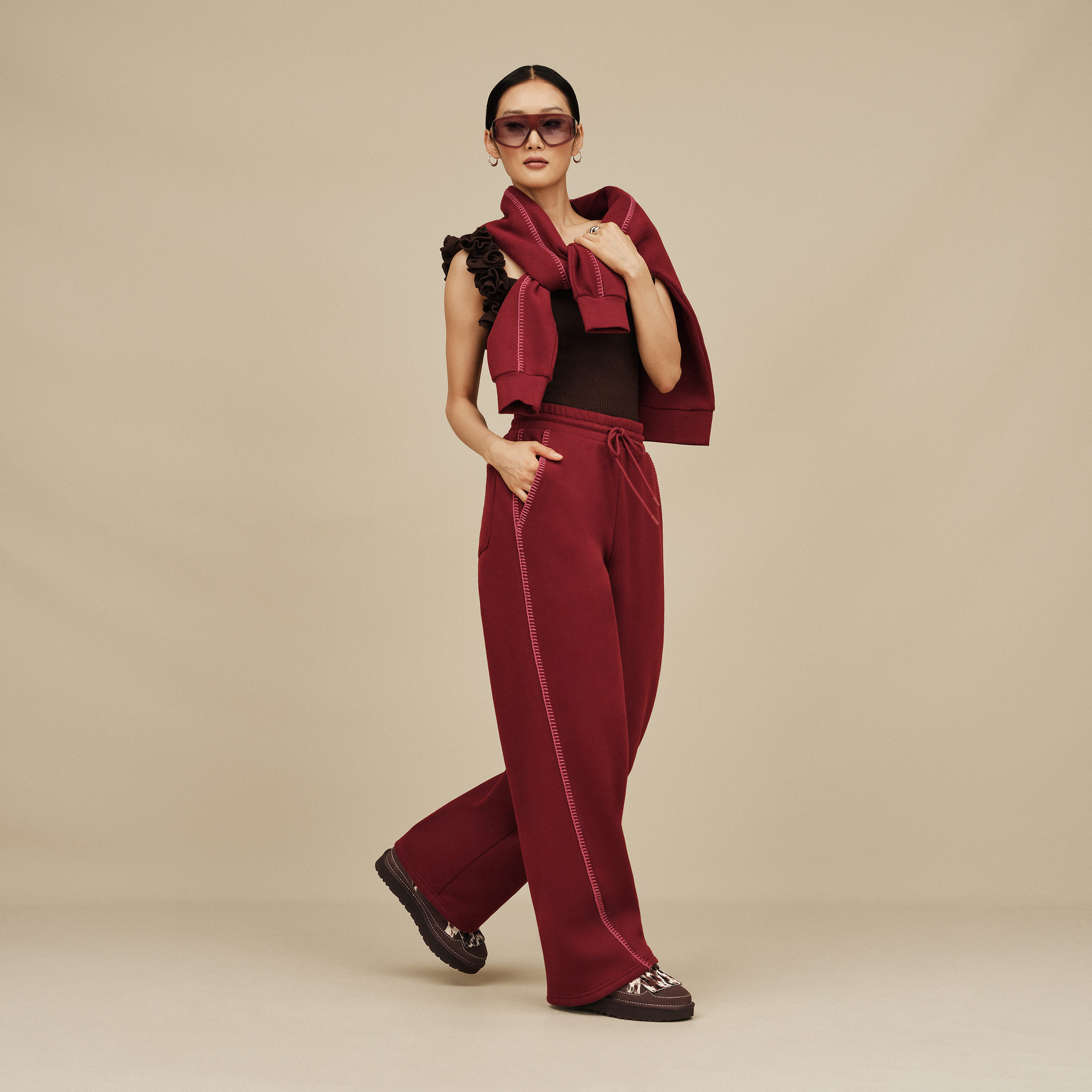 UGG Pantalones de deporte de pernera recta Classic - Coffee Berry — photo 3